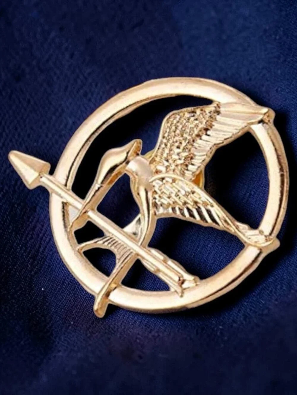 Mockingjay Inspired Bird Arrow Enamel Pin Gold Silver Fantasy Cosplay Brooch NWT